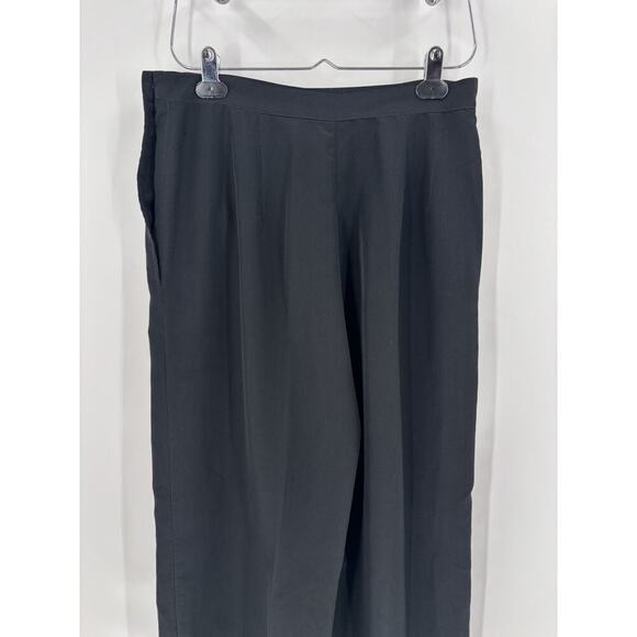 Marithe Francois Girbaud Pants Womens Large Black Silk Button Pockets Pleated - Picture 9 of 13